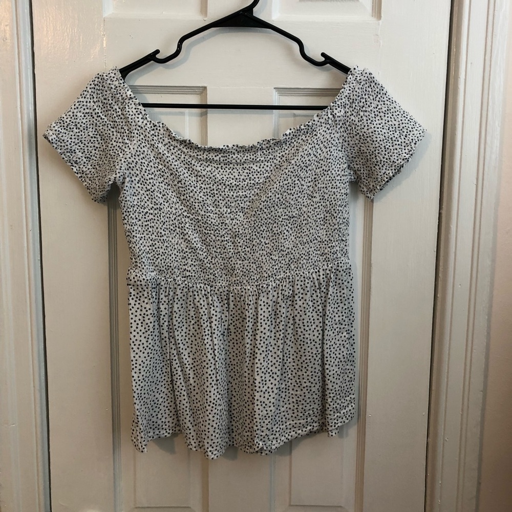 Old Navy Polka Dot Peplum Top